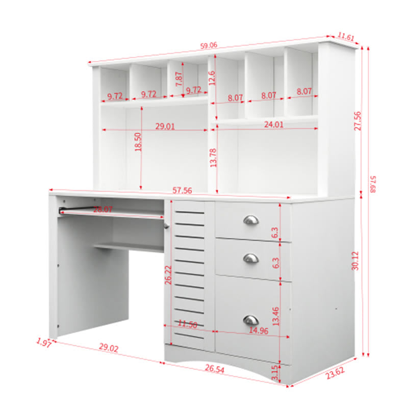 Home Office Computer Desk With Hutch - image 7