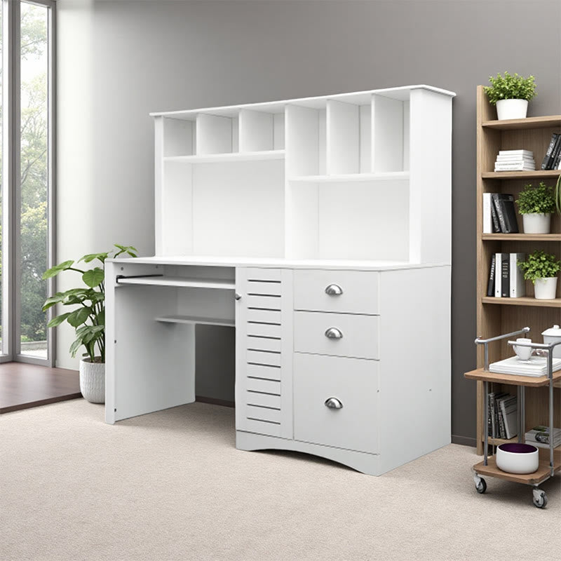 Home Office Computer Desk With Hutch - image 3