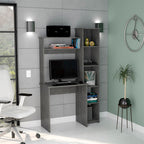 Gray Home Office Desh With Hutch - image 2