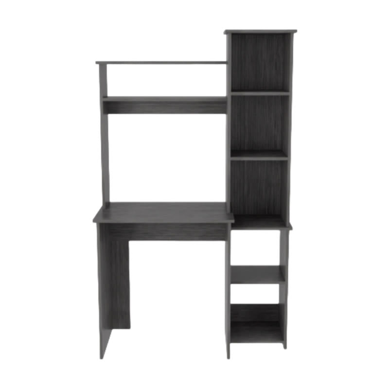 Gray Home Office Desh With Hutch