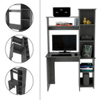Gray Home Office Desh With Hutch - image 5