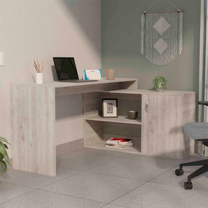 L-shaped Writing Desk With Cabinet