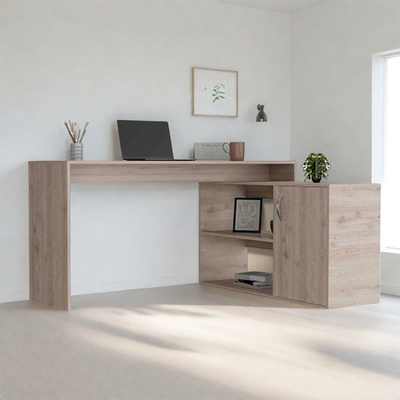 L-shaped Writing Desk With Cabinet