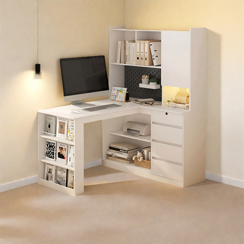 L-shaped Computer Desk With Charger