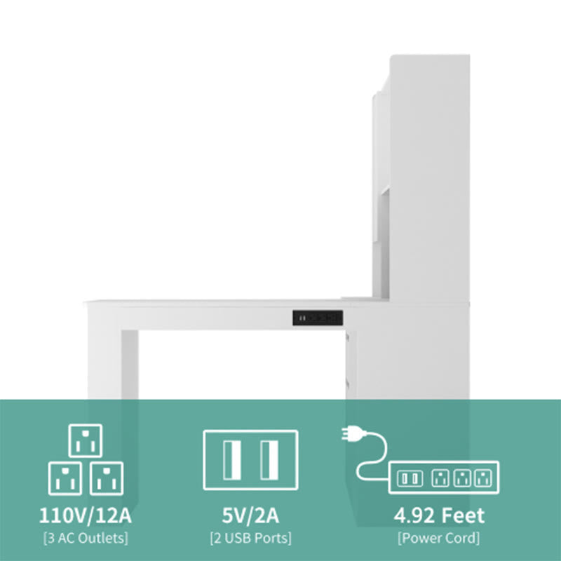 L-shaped Computer Desk With Charger - image 4