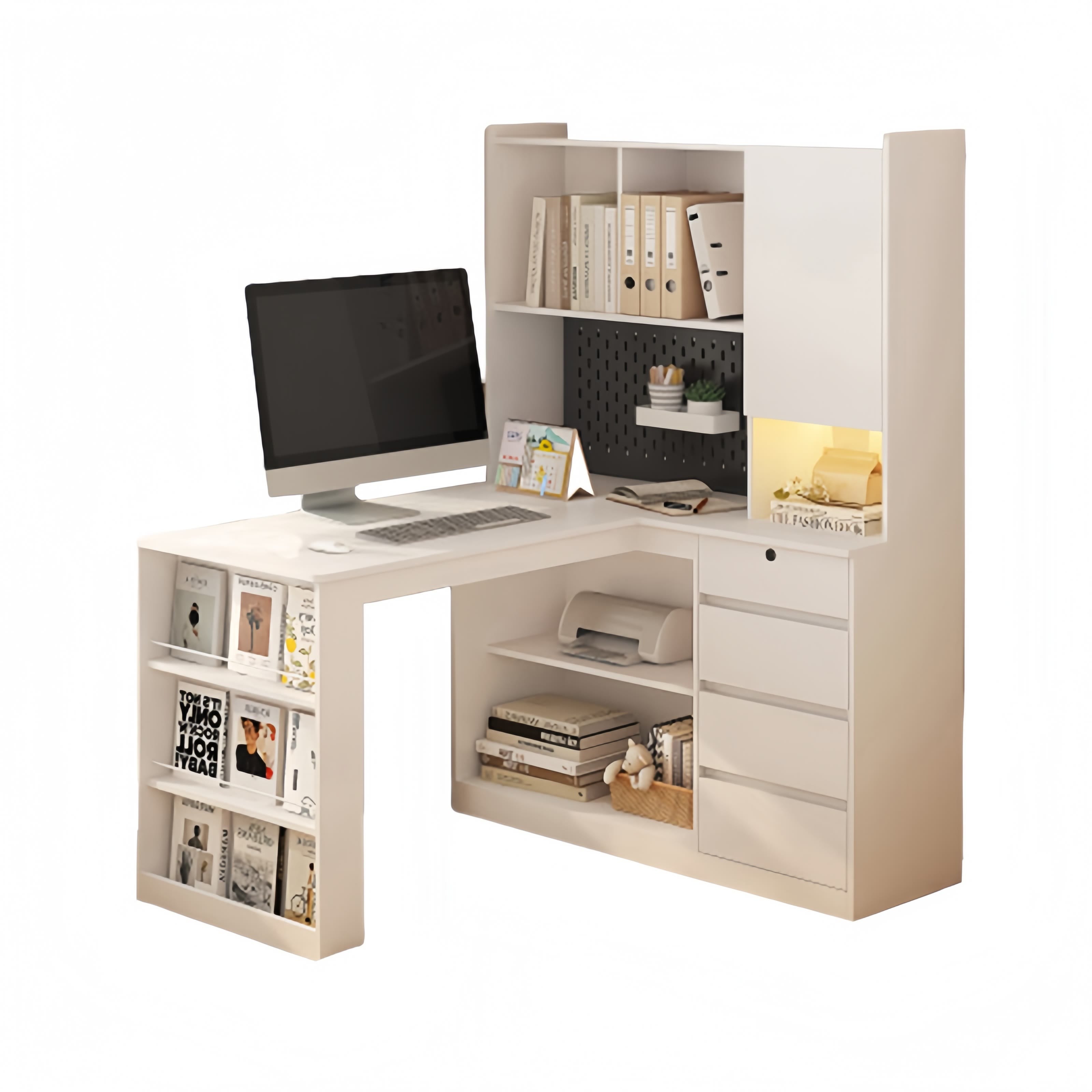 L-shaped Computer Desk With Charger