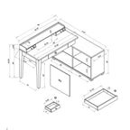 L-shaped Workstation Home Office Desk With Mini Hutch - image 8