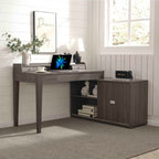 L-shaped Workstation Home Office Desk With Mini Hutch - image 2
