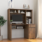 Wood Computer Desk With Hutch & Bookshelf - image 2
