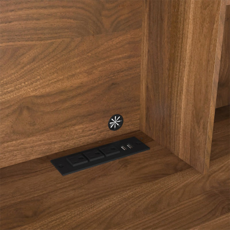 Wood Computer Desk With Hutch & Bookshelf