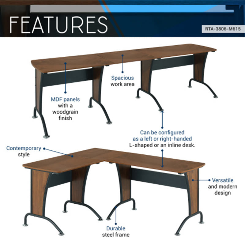 Iffhome L-shaped Computer Desk With Inline Team Desk Option