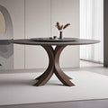 Round Wood Slate Dining Table  - W51.18" x D51.18" x H29.53" - image 0