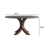 Round Wood Slate Dining Table  - image 8