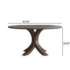 Round Wood Slate Dining Table  - image 9