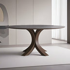 Round Wood Slate Dining Table  - W51.18" x D51.18" x H29.53"(Without Turntable) - image 5