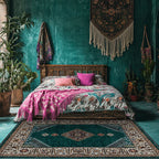 Retro Persian Ethnic Style Soft Area Rug  - Dark Green - 60" x 96" - image 6