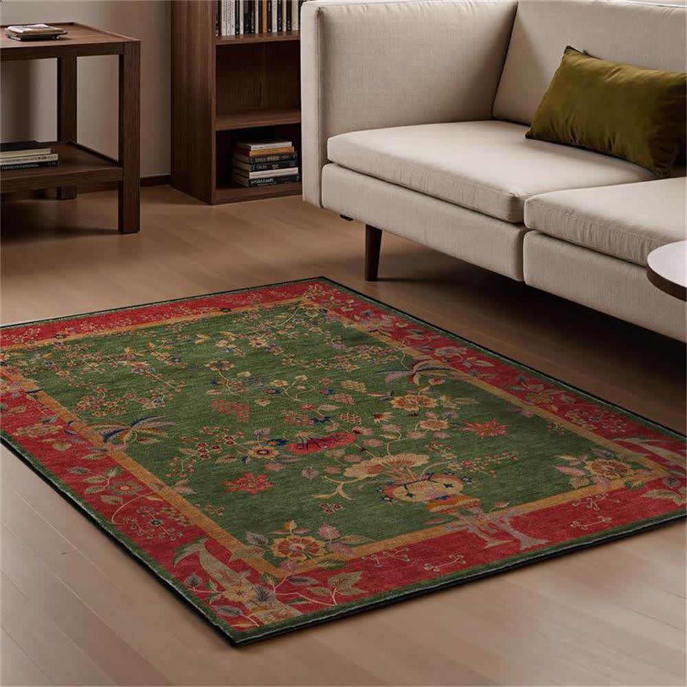 Retro Floral Foldable Anti-slip Area Rug - image 2