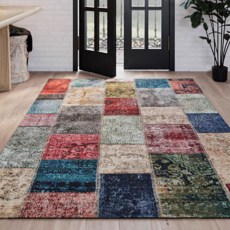 Vintage Patchwork Anti-slip Area Rug - 79" x 118" - image 0