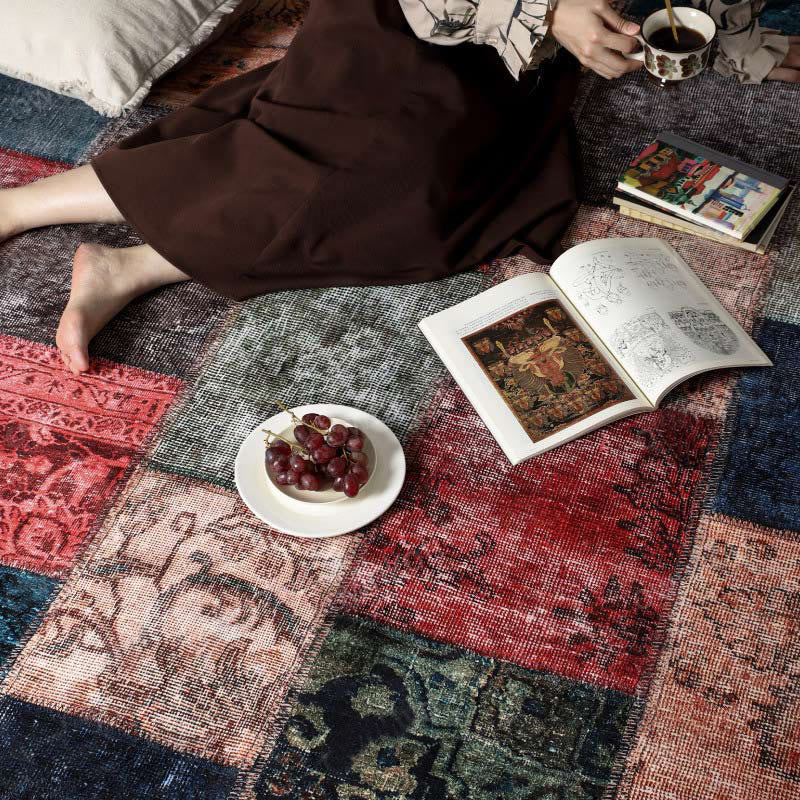 Vintage Patchwork Anti-slip Area Rug - image 4