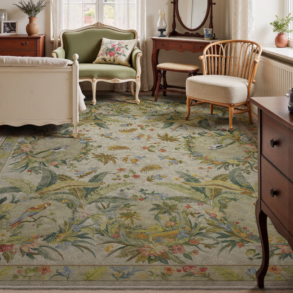 Refresh Floral Bird Anti-slip Area Rug - image 4