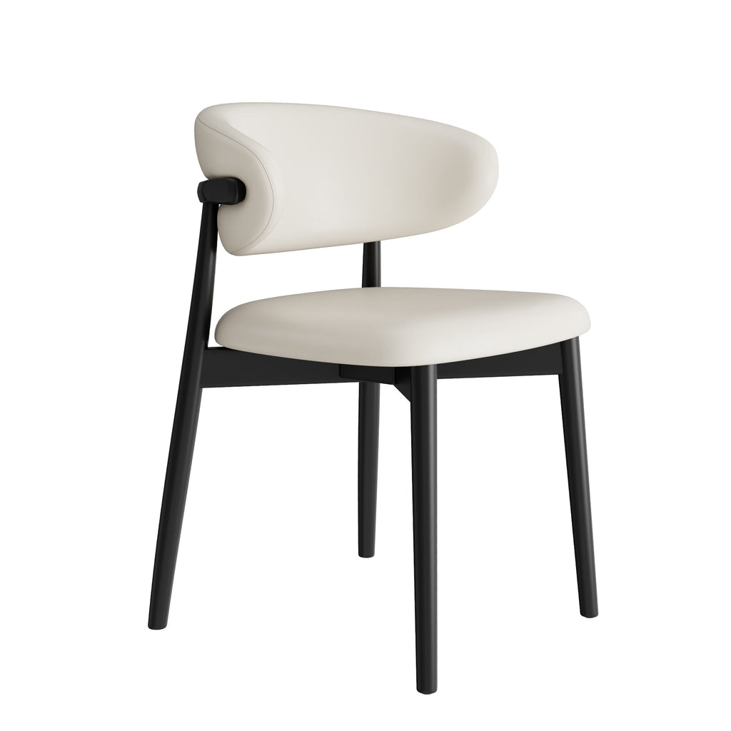 2x/4x/6x Armless Cream-padded Backrest Dining Chair