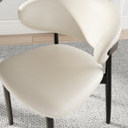 2x/4x/6x Armless Cream-padded Backrest Dining Chair - image 4