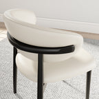 2x/4x/6x Armless Cream-padded Backrest Dining Chair - image 5