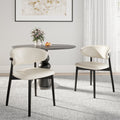2x/4x/6x Armless Cream-padded Backrest Dining Chair - Black - 6xChairs - image 0