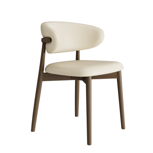 2x/4x/6x Retro Armless Dining Chairs With Curved Backrest