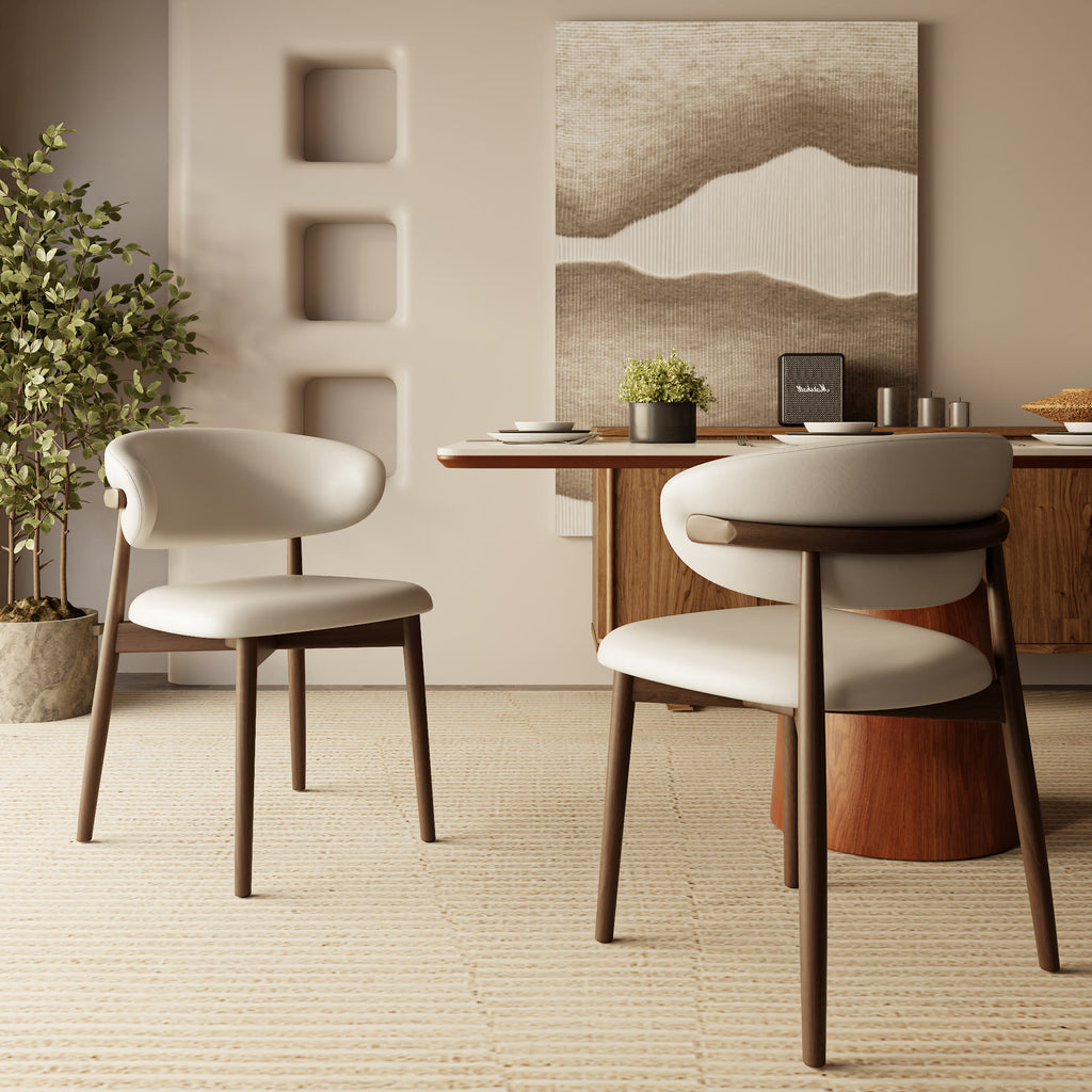 2x/4x/6x Retro Armless Dining Chairs With Curved Backrest - image 2