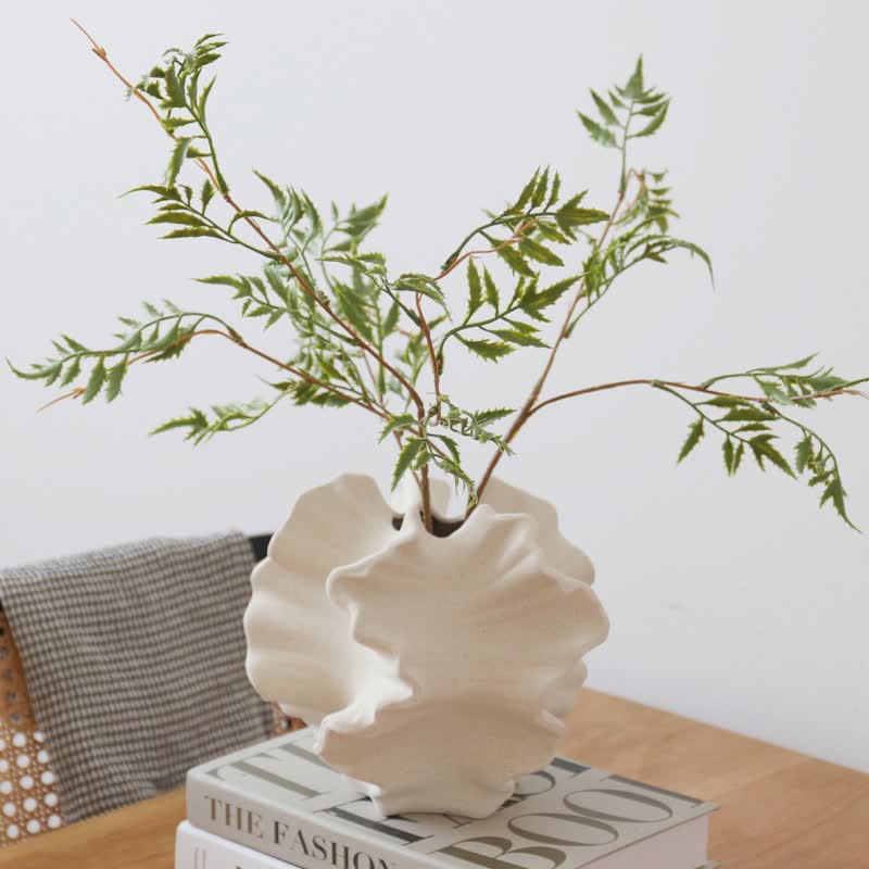 Frosted Texture Ceramic Vase Home Ornament - White - image 0