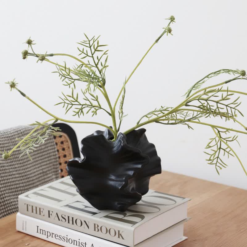 Frosted Texture Ceramic Vase Home Ornament - Black - image 12