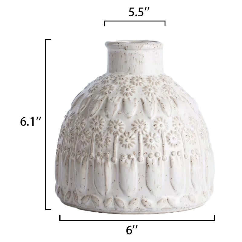 Vintage Embossed Ceramic Vase Home Ornament - image 11