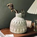 Vintage Embossed Ceramic Vase Home Ornament - image 5