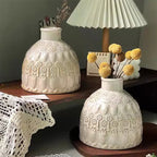 Vintage Embossed Ceramic Vase Home Ornament - image 0
