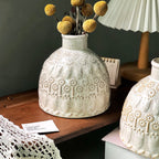 Vintage Embossed Ceramic Vase Home Ornament - image 4