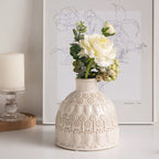 Vintage Embossed Ceramic Vase Home Ornament - image 8