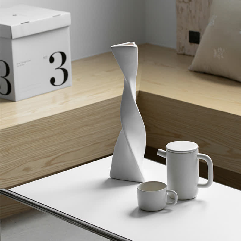 Artistic Ceramic Vase Home Ornament - White - image 3