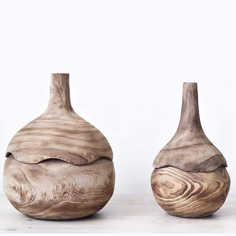 Wooden Vase Home Ornament