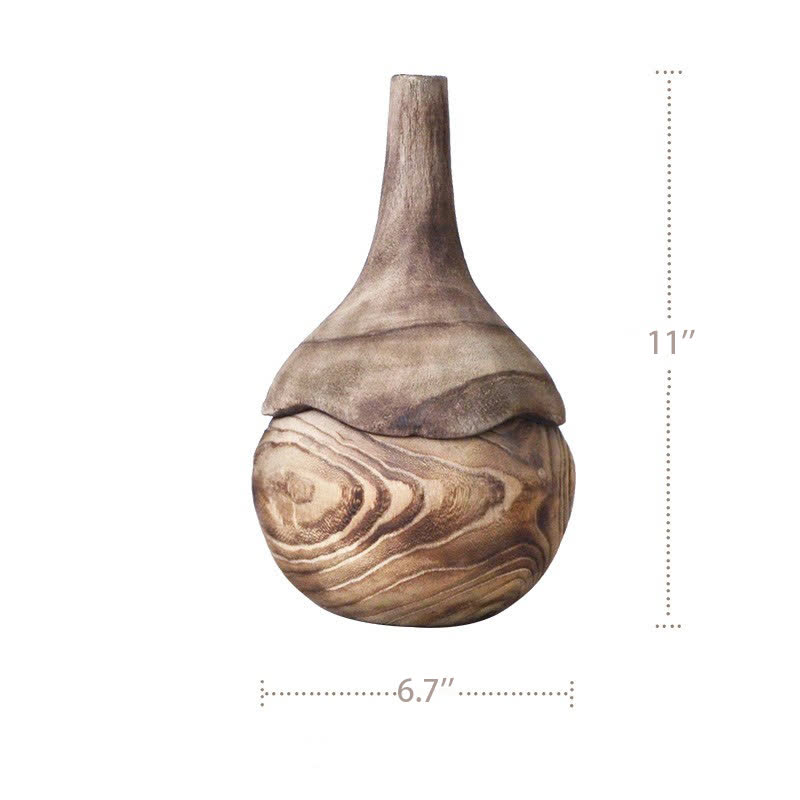 Wooden Vase Home Ornament
