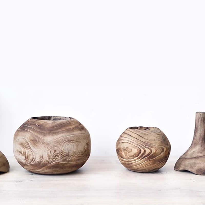 Wooden Vase Home Ornament