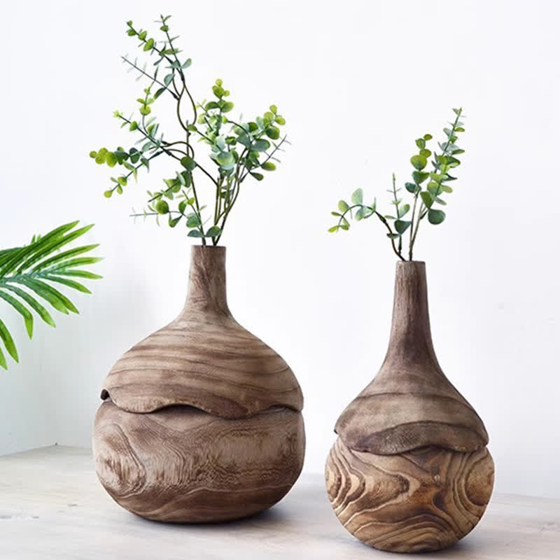 Wooden Vase Home Ornament