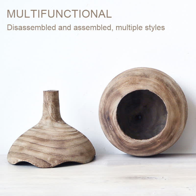 Wooden Vase Home Ornament