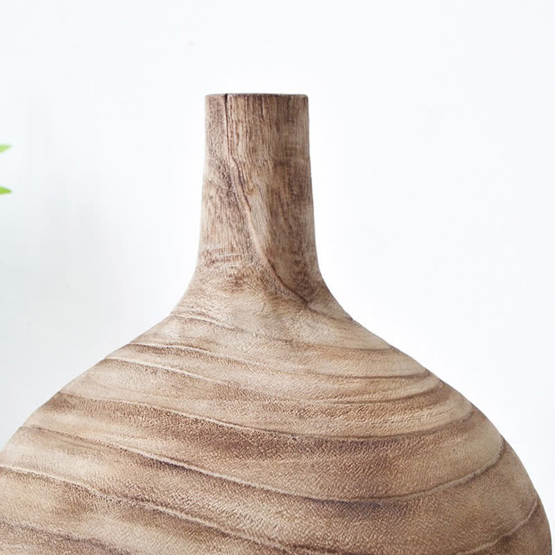 Wooden Vase Home Ornament