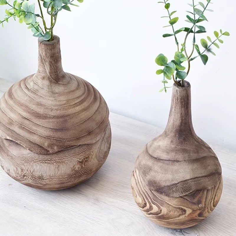 Wooden Vase Home Ornament