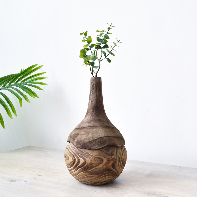 Wooden Vase Home Ornament