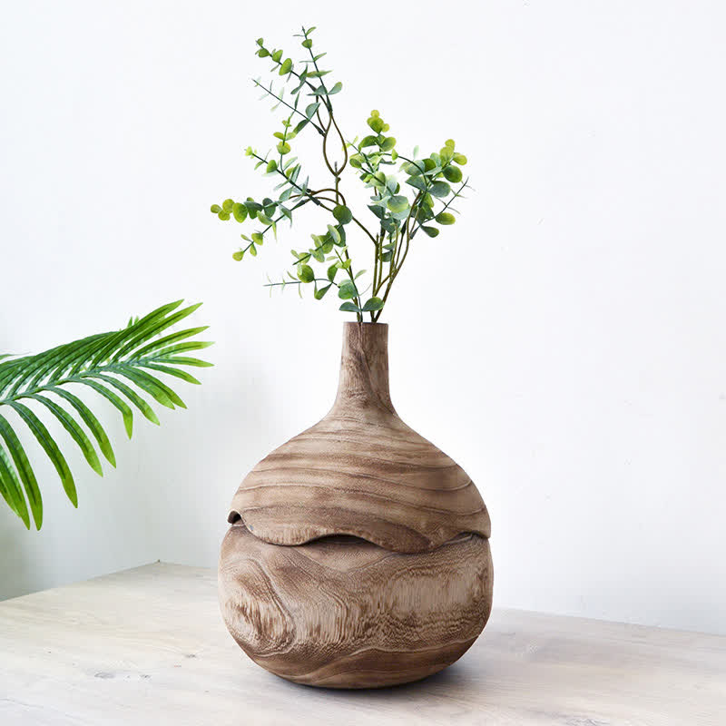 Wooden Vase Home Ornament