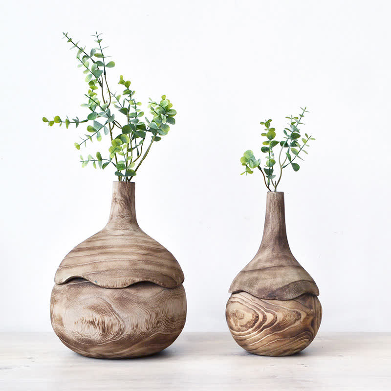 Wooden Vase Home Ornament