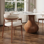 5-pieces Walnut-colored Aquarius Base Dining Table With Curved Backrest Dining Chairs - image 13