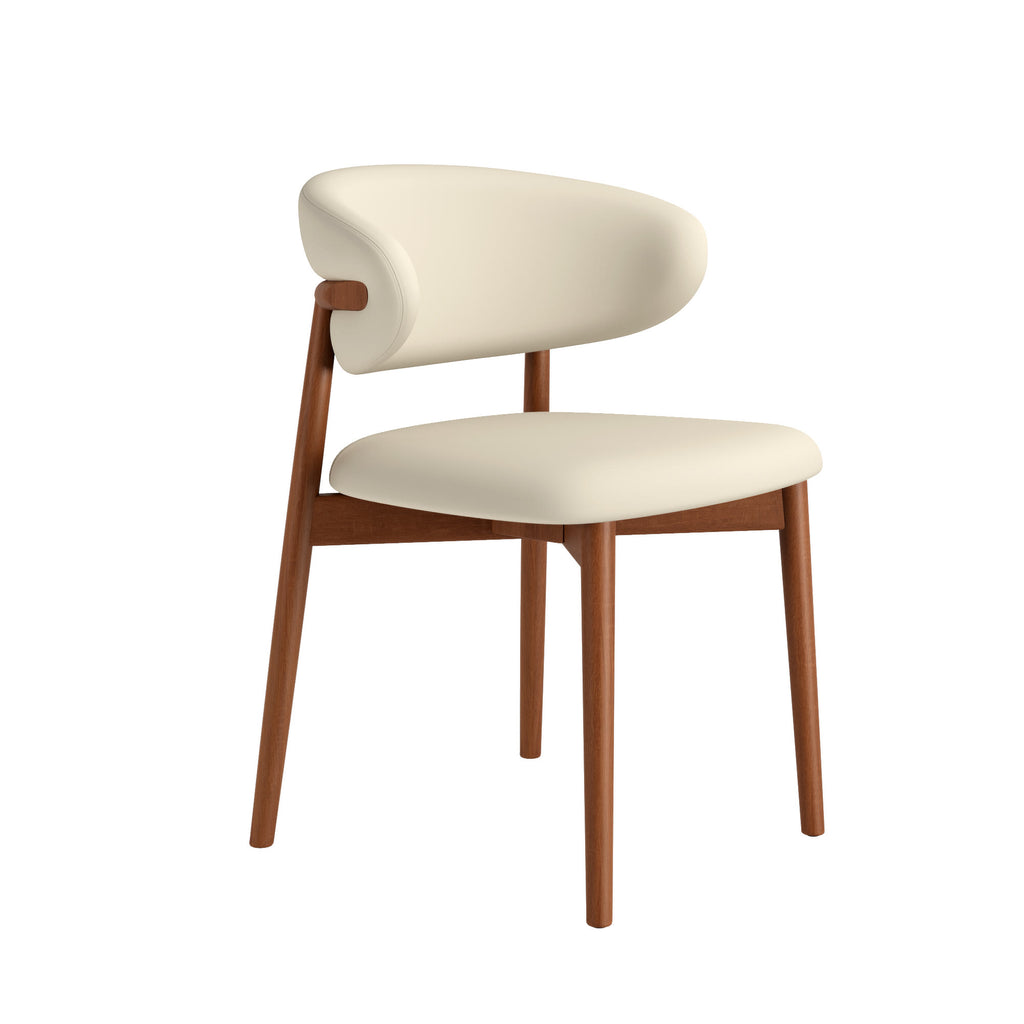 7-pieces Walnut-colored Aquarius Base Dining Table With Curved Backrest Dining Chairs - image 2